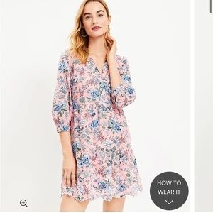 Floral Embroidered Swing Shirtdress